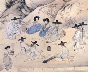 An Amusing Day in a Spring Field by Shin Yun bok